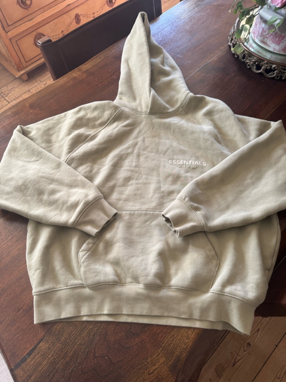 Fear of God Essentials Men’s Hoodie in Sage Green